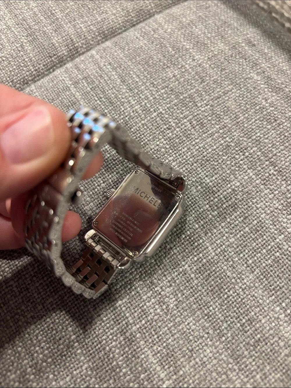 Michele Deco Stainless Diamond Watch
